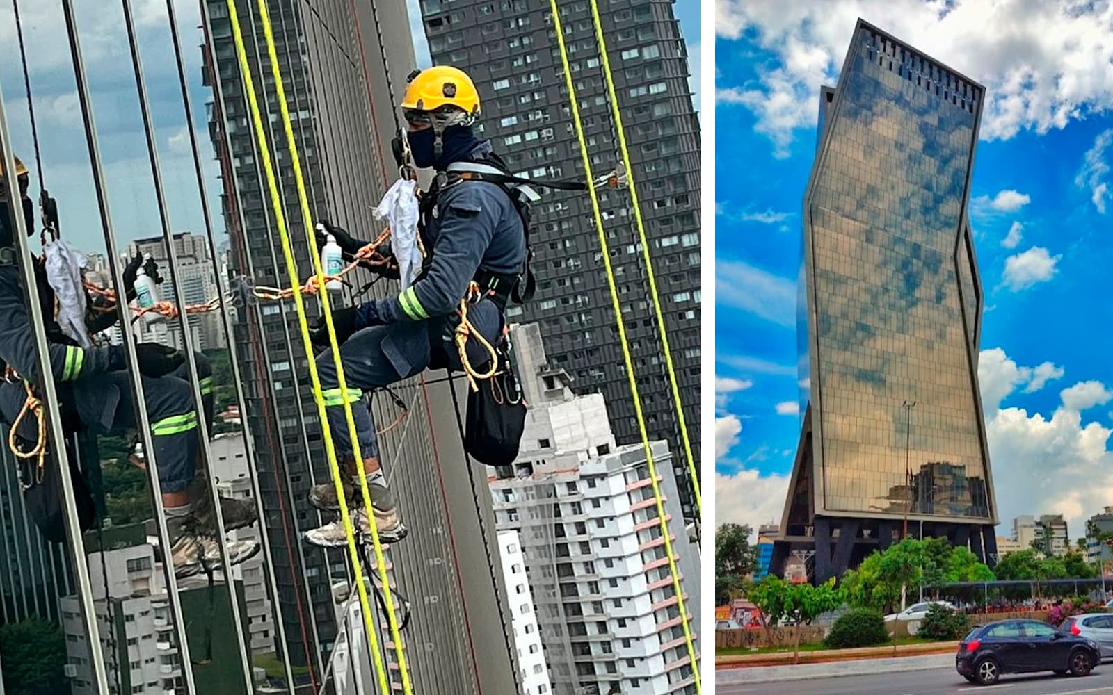 Equipe Evolution em operação de alpinismo industrial